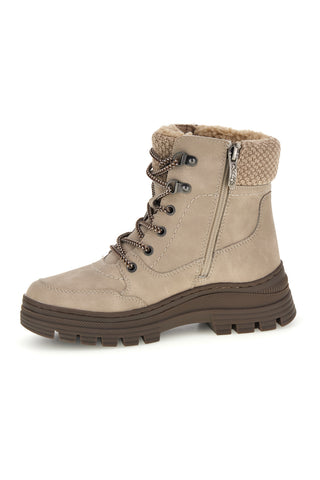 Stivaletti beige water repellent con bordo in maglia e interno caldo Relife 588722808B13R