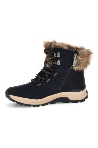 Stivaletti neri water repellent con bordo in pelo e zip Relife 588724802B8R
