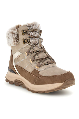 Stivaletti tortora water repellent con bordo in pelo e zip Relife 688724802B8R