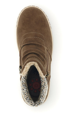 Stivaletti marroni con bordo in maglia zip e interno caldo Relife 586722801B09R