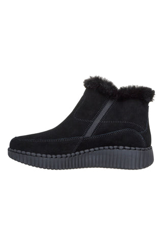 Schwarze Stiefeletten aus Wildleder mit seitlichem Reißverschluss: Skechers Wilshire Blvd Fresh Zip