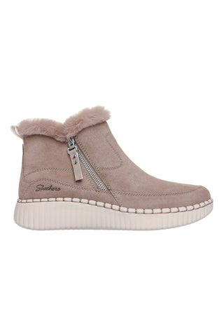 Stivaletti beige in pelle scamosciata con zip laterale Skechers Wilshire Blvd Fresh Zip