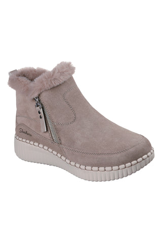 Stivaletti beige in pelle scamosciata con zip laterale Skechers Wilshire Blvd Fresh Zip