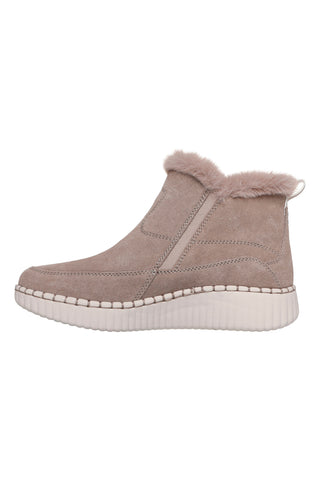 Stivaletti beige in pelle scamosciata con zip laterale Skechers Wilshire Blvd Fresh Zip