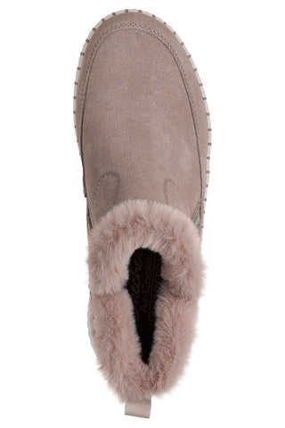 Stivaletti beige in pelle scamosciata con zip laterale Skechers Wilshire Blvd Fresh Zip