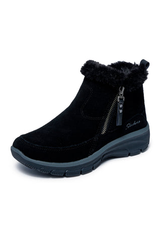 Stivaletti beige in pelle scamosciata con zip laterale Skechers Easy Going Cool Zip!