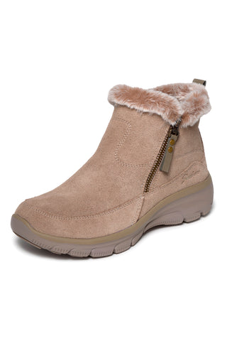 Stivaletti taupe in pelle scamosciata con zip laterale Skechers Easy Going Cool Zip!