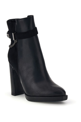 Schwarze Stiefeletten mit Absatz und Zierkette von Laura Biagiotti 9969