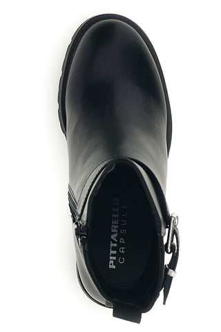 Schwarze Stiefeletten mit hohem Absatz und Profilsohle von Pittarello Capsule BT24182024