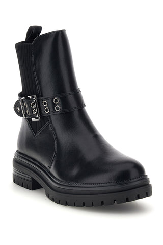 Schwarze Stiefeletten mit Schnallen und Profilsohle von Pittarello Capsule BT23059108