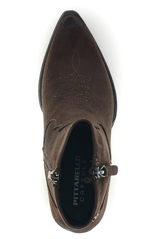 Braune Cowboy-Stiefeletten mit doppeltem Reißverschluss von Pittarello Capsule BT261528201