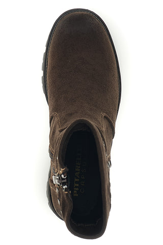Braune Stiefeletten mit Absatz und Profilsohle von Pittarello, Modell BT23039058
