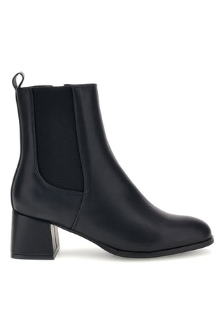 Schwarze Chelsea-Stiefeletten mit Reißverschluss und breitem Absatz von Ferre’ F1211C1385