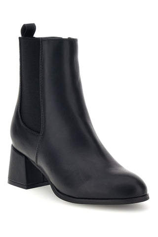 Schwarze Chelsea-Stiefeletten mit Reißverschluss und breitem Absatz von Ferre’ F1211C1385