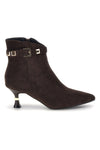 Tronchetti marroni a punta effetto suede con fibbia Marcella burani 52346C1639