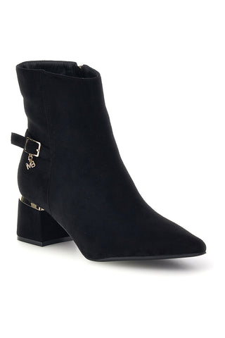 Tronchetti neri a punta effetto suede con fibbia Burani 52451C1714