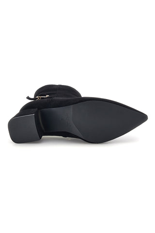 Tronchetti neri a punta effetto suede con fibbia Burani 52451C1714