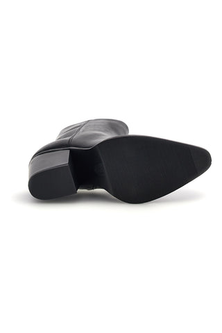 Tronchetti neri in vera pelle con tacco Pittarello focus TIMTEX01
