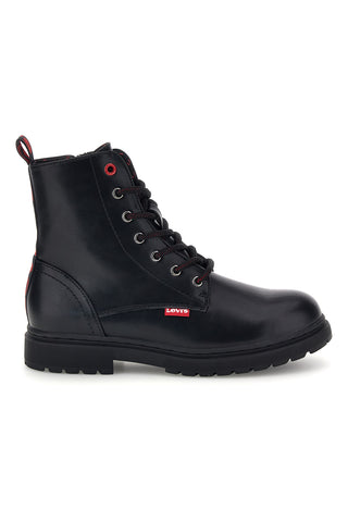 Anfibi Neri con Lacci e Dettagli Rossi Levi's Catherine VPHR0094S