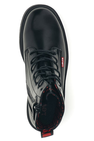 Schwarze Sneaker mit Plateausohle und Schnürsenkeln von Levi's Cherry 21S