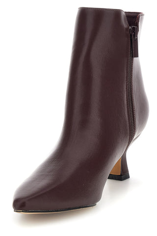 Tronchetto Bordeaux in Pelle con Logo e Tacco Kitten Mon dieu BZD200Q5