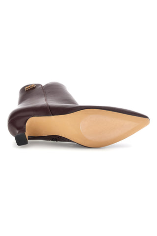 Tronchetto Bordeaux in Pelle con Logo e Tacco Kitten Mon dieu BZD200Q5