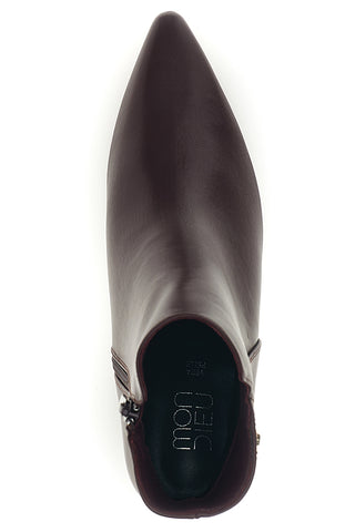 Tronchetto Bordeaux in Pelle con Logo e Tacco Kitten Mon dieu BZD200Q5