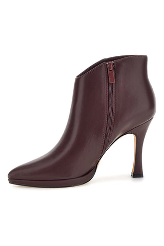 Tronchetto Bordeaux in Pelle con Tacco Svasato Mon dieu 1929Q20