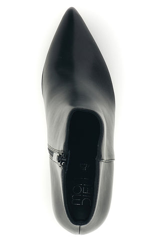 Tronchetto Nero in Pelle con Tacco Svasato Mon dieu 1929Q20