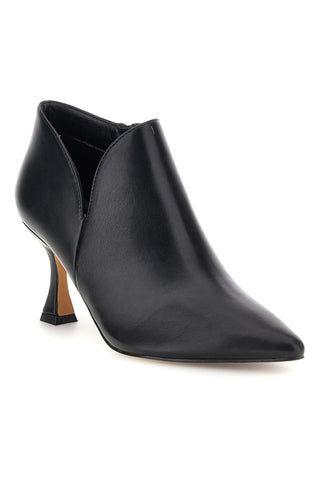 Tronchetto Nero in Pelle con Scollo a V e Tacco Svasato Mon dieu B8830Q8820Q11