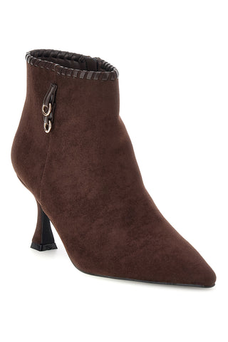 Tronchetto Marrone con Bordo Smerlato e Tacco Svasato Mon dieu B8830Q85