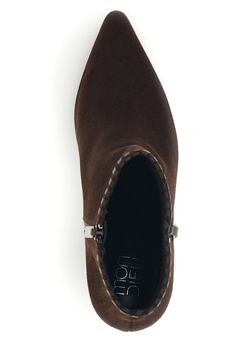 Tronchetto Marrone con Bordo Smerlato e Tacco Svasato Mon dieu B8830Q85
