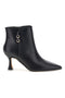 Tronchetto Nero in Pelle con Bordo Smerlato e Tacco Svasato Mon dieu B8830Q85