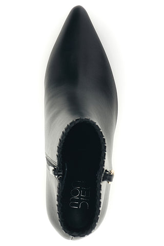 Tronchetto Nero in Pelle con Bordo Smerlato e Tacco Svasato Mon dieu B8830Q85