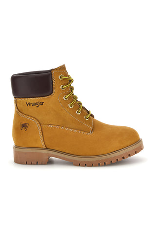 Stivaletti giallo ocra in pelle con collarino imbottito Wrangler 2026310635A