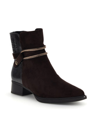 Braune Stiefeletten mit Zierriemen von Gianmarco Venturi, Modell TR0356