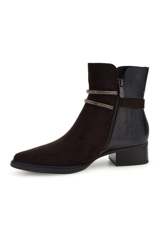 Braune Stiefeletten mit Zierriemen von Gianmarco Venturi, Modell TR0356