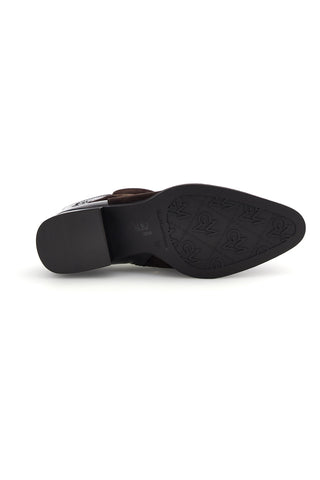 Braune Stiefeletten mit Zierriemen von Gianmarco Venturi, Modell TR0356