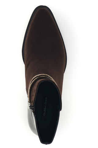Braune Stiefeletten mit Zierriemen von Gianmarco Venturi, Modell TR0356