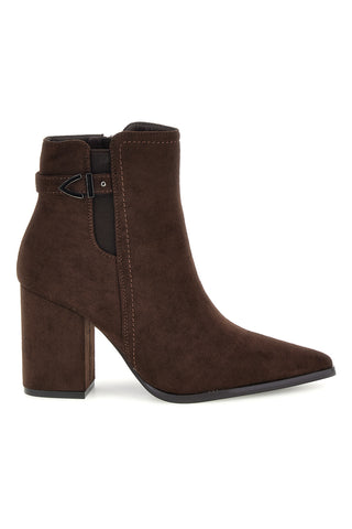 Braune Stiefeletten mit spitzer Zehenpartie und Absatz von Le Havre Paris 7715K06