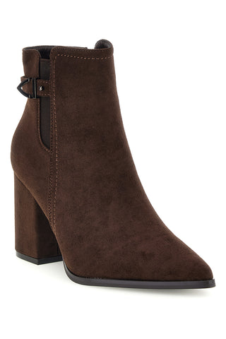 Braune Stiefeletten mit spitzer Zehenpartie und Absatz von Le Havre Paris 7715K06