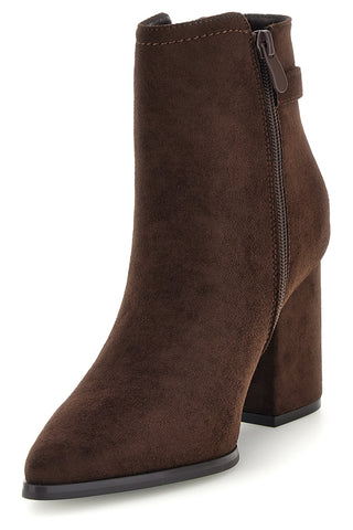 Braune Stiefeletten mit spitzer Zehenpartie und Absatz von Le Havre Paris 7715K06