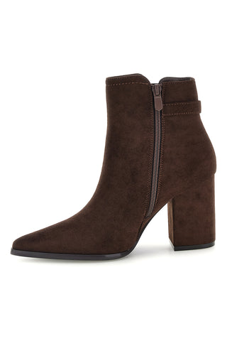 Braune Stiefeletten mit spitzer Zehenpartie und Absatz von Le Havre Paris 7715K06