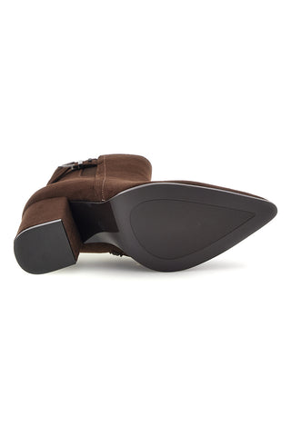 Braune Stiefeletten mit spitzer Zehenpartie und Absatz von Le Havre Paris 7715K06