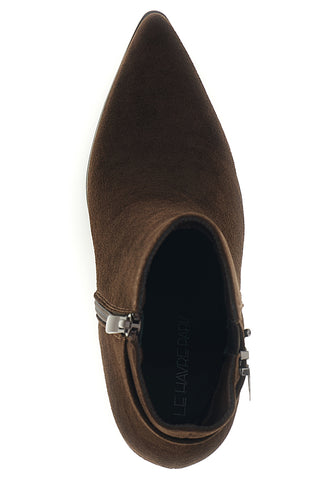 Braune Stiefeletten mit spitzer Zehenpartie und Absatz von Le Havre Paris 7715K06