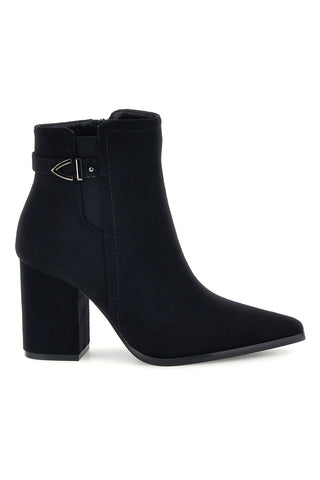 Schwarze Stiefeletten mit spitzer Zehenpartie und Absatz von Le Havre Paris 7715K06