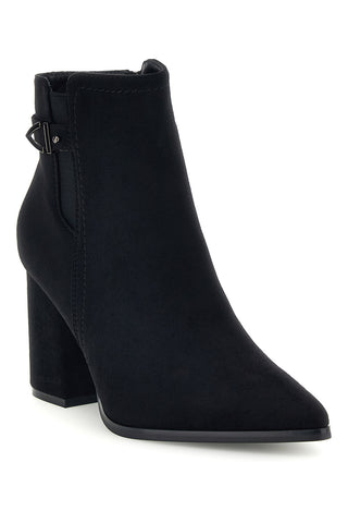 Schwarze Stiefeletten mit spitzer Zehenpartie und Absatz von Le Havre Paris 7715K06