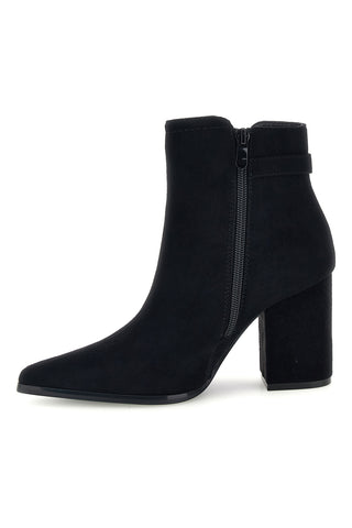 Schwarze Stiefeletten mit spitzer Zehenpartie und Absatz von Le Havre Paris 7715K06