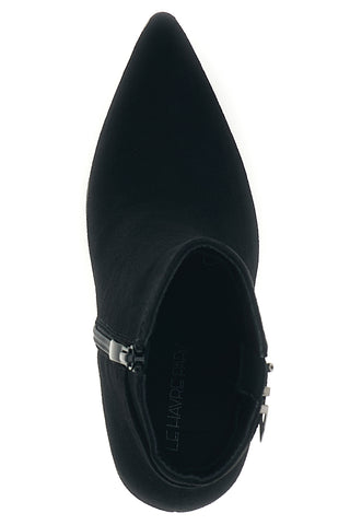 Schwarze Stiefeletten mit spitzer Zehenpartie und Absatz von Le Havre Paris 7715K06
