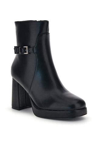 Schwarze Stiefeletten mit Absatz und Schnalle von Le Havre Paris 98126X02